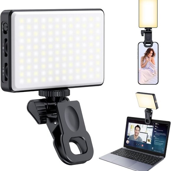 120 LED Phone Light, Selfie Light for iPhone, 5000Mah Rechargeable Clip Video Li - Picture 1 of 9